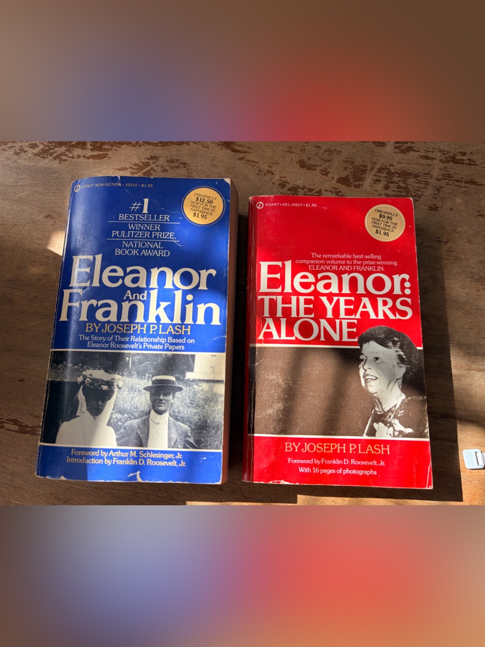 Vintage Eleanor Roosevelt Joseph P Lash Biography 2 Book Set FDR History